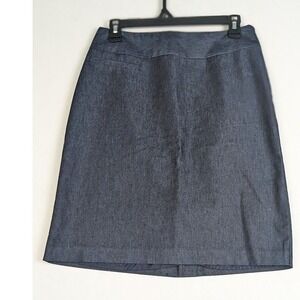 Womens A-Line Denim Skirt 4 Dark Wash Blue Knee Length Casual Merona Target‎  Lq